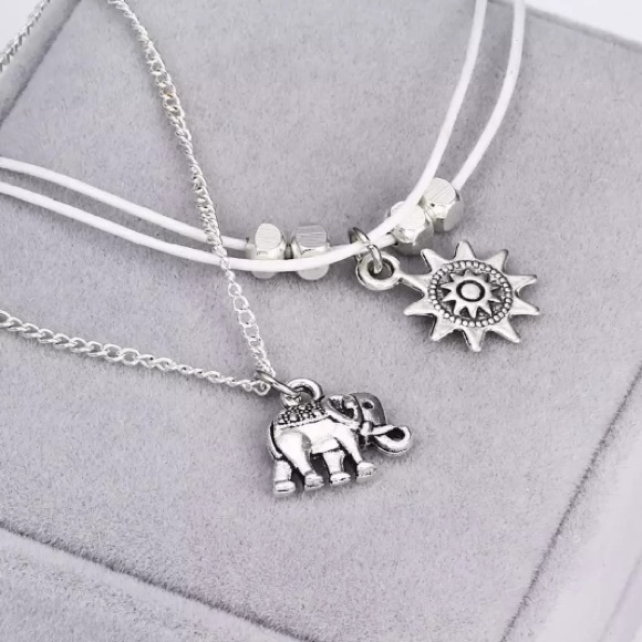 NEW💙💎ELEPHANT🐘SUN🌞SILVERY ANKLET💍BUNDLE🐘💎💙 - Picture 2 of 15